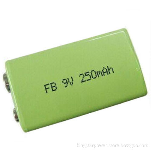 9V NiMH Battery with 250mAh Nominal Capacity, Widely Used in R/C Toys/Smoke Alarm/Game/Flash Light